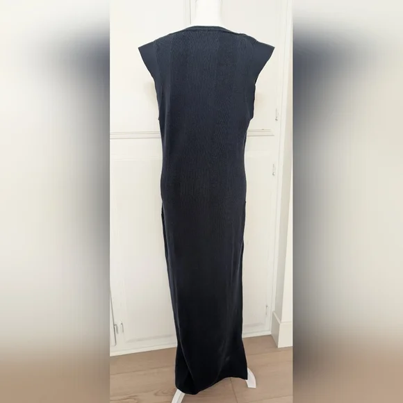 NWT Women's J Crew Sleeveless Ribbed Sweater Dress Navy Blue Size Large - Picture 4 of 6